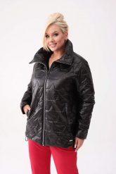 Pikowana jesienna czarna kurtka Sally PLUS SIZE XXL OVERSIZE. Czarne kurtki Moda Size Plus Iwanek, na jesień, l, bez wzorów, z poliesteru, eleganckie, bez kaptura. W wyprzedaży za 239.90 zł.