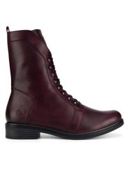 Remonte Botki D8380-35 Bordowy. Czerwone botki Remonte, bez wzorów, bez obcasa, na płaskiej podeszwie, bez zapięcia. Za 415.00 zł.