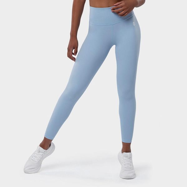 Legginsy sportowe ze średnim stanem Fitness Siroko Shine. Niebieskie legginsy SIROKO, xl, bez wzorów, z nylonu, na fitness i siłownię. W wyprzedaży za 85.00 zł.