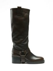 Frank Daniel Skórzane kozaki w kolorze brązowym rozmiar: 41. Brązowe kozaki Frank Daniel, na zimę, bez wzorów, bez obcasa, bez zapięcia. Za 633.92 zł.