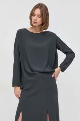 Liviana Conti bluzka damska kolor szary gładka. Szare bluzki Liviana Conti, bez wzorów, z tkaniny, bez kołnierzyka, bez ramiączek. W wyprzedaży za 1,039.90 zł.
