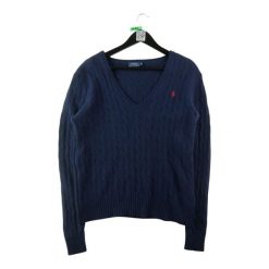 Second life - Sweter damski Polo Ralph Lauren z dekoltem V - Stan bardzo dobry. Niebieskie swetry Ralph Lauren, uniwersalny, bez wzorów, z materiału, casualowe, bez ramiączek. Za 212.96 zł.