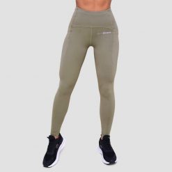 Legginsy damskie do biegania vetiver Pulse. Zielone legginsy GYMBEAM, bez wzorów, z elastanu. Za 112.90 zł.