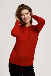 Sweter z metaliczną nitką. Swetry MOODO, l, bez wzorów, bez ramiączek. W wyprzedaży za 47.99 zł.