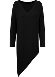Długi sweter. Szare swetry bonprix, bez wzorów, bez ramiączek. Za 127.99 zł.