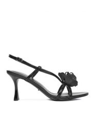 DeeZee Sandały CEO-297-77 Czarny. Czarne sandały DeeZee, bez wzorów, ze skóry, bez obcasa, na szpilce, bez zapięcia. Za 139.99 zł.