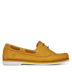 Mokasyny Tamaris. Żółte mokasyny Tamaris, bez wzorów. Za 259.99 zł.
