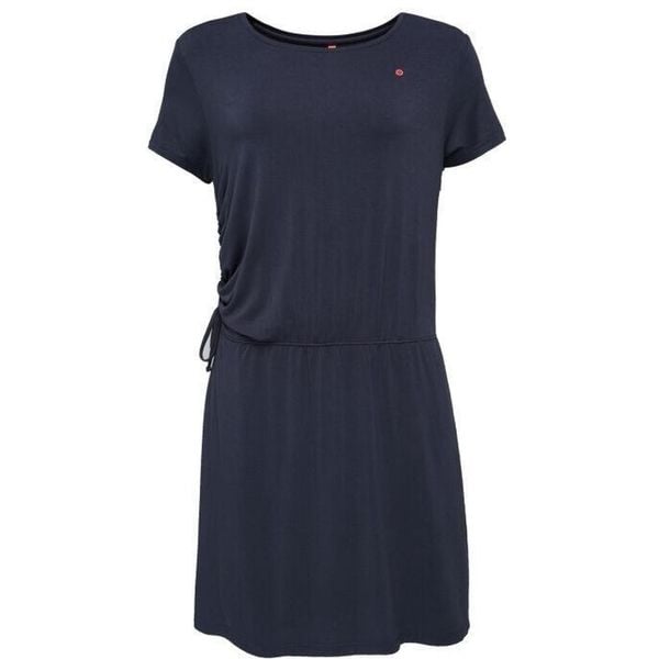 Sukienka LOAP Brevora damska do kolan, niebieska, 2XL. Niebieskie sukienki ZONE PERFECT, na co dzień, xl, bez wzorów, sportowe, bez kołnierzyka, bez ramiączek, midi, sportowe. Za 198.99 zł.