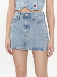 Tommy Jeans Spódnica jeansowa Izzie DW0DW17674 Niebieski Regular Fit. Niebieskie spódnice Tommy Jeans, bez wzorów, z bawełny. Za 379.99 zł.