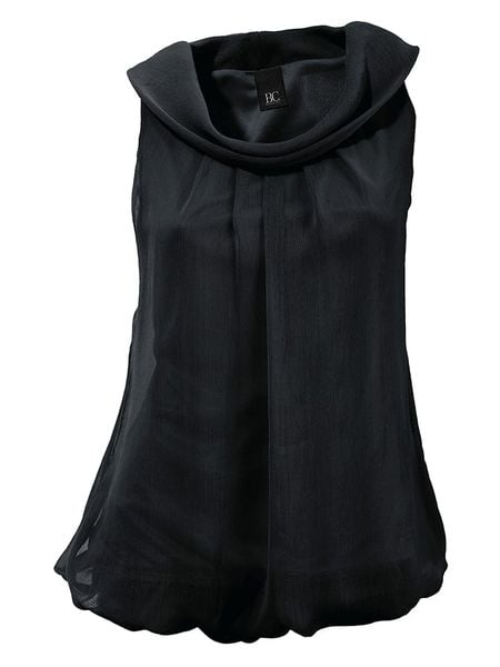 Heine Bluzka w kolorze czarnym rozmiar: 48. Czarne bluzki Heine, bez wzorów, bez kołnierzyka, bez ramiączek. Za 56.66 zł.