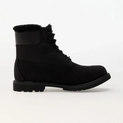 TIMBERLAND 6 Inch Warm Lined Waterproof Boot Trapery damskie. Czarne traperki Timberland, bez wzorów, z gumy, bez obcasa, bez zapięcia. W wyprzedaży za 919.99 zł.