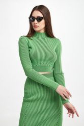 Sweter damski prązkowany PATRIZIA PEPE. Swetry Patrizia Pepe, xs, bez wzorów, prążkowane, bez ramiączek. W wyprzedaży za 682.73 zł.