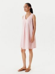 United Colors Of Benetton Sukienka letnia 4AGHDV0AX Różowy Relaxed Fit. Czerwone sukienki United Colors Of Benetton, s, bez wzorów, ze lnu, bez kołnierzyka, bez ramiączek. Za 219.99 zł.