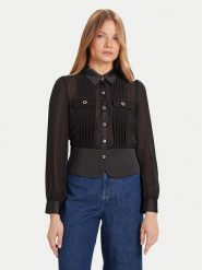 Morgan Koszula 232-CLOCLO Czarny Regular Fit. Czarne koszule Morgan, bez wzorów, z syntetyku, bez kołnierzyka, bez ramiączek. Za 279.99 zł.