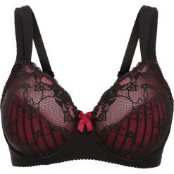 Biustonosz "minimizer" bonprix czarno-czerwony w paski. Biustonosze marki bonprix. Za 54.99 zł.