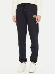 Guess Jeans Spodnie dresowe W5RB63 K68I4 Czarny Regular Fit. Czarne spodnie dresowe Guess Jeans, z aplikacjami, z bawełny. Za 169.99 zł.