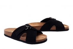 DR. BRINKMANN 700511-01 schwarz, klapki damskie. Czarne klapki Dr. Brinkmann, bez wzorów, ze skóry, bez obcasa, bez zapięcia. Za 284.90 zł.