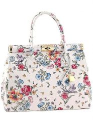 ORE10 Skórzana torebka "Cesena" w kolorze białym ze wzorem - 35 x 28 x 16 cm rozmiar: onesize. Białe torebki klasyczne ORE10, bez wzorów, z materiału, przez ramię, bez dodatków. Za 240.43 zł.