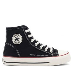 Trampki Beverly Hills Polo Club. Czarne trampki Beverly Hills Polo Club, bez wzorów, bez zapięcia. Za 129.99 zł.