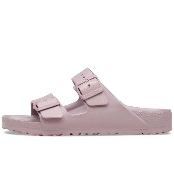 Klapki Birkenstock Arizona Eva Damskie. Fioletowe klapki Birkenstock, bez wzorów, z materiału, bez obcasa, bez zapięcia. Za 273.85 zł.