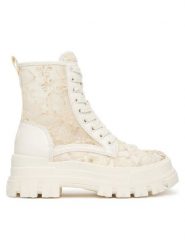 Buffalo Trapery 1622695 Biały. Białe traperki Buffalo, bez wzorów, z materiału, bez obcasa, bez zapięcia. Za 599.99 zł.