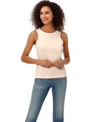 Heine Top w kolorze kremowym rozmiar: 34. Brązowe topy Heine, bez wzorów, bez kołnierzyka, bez ramiączek. Za 43.57 zł.