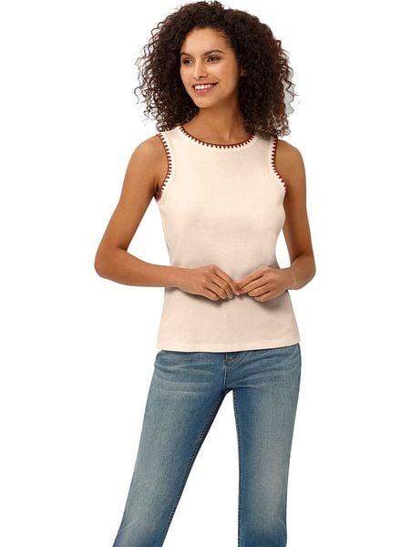 Heine Top w kolorze kremowym rozmiar: 34. Brązowe topy Heine, bez wzorów, bez kołnierzyka, bez ramiączek. Za 43.57 zł.