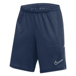 Spodenki dla dzieci Nike Dri Fit Academy. Niebieskie szorty Nike, bez wzorów, z tkaniny. Za 66.99 zł.