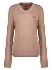 Geographical Norway Sweter "Falonne" w kolorze jasnobrązowym rozmiar: XL. Brązowe swetry Geographical Norway, xl, bez wzorów, bez ramiączek. Za 100.99 zł.