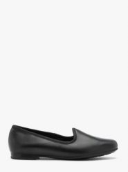 Czarne minimalistyczne mokasyny. Czarne mokasyny Ryłko, bez wzorów, ze skóry. Za 329.99 zł.