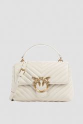 PINKO Biała kopertówka Love Lady Puff Mini CL. Białe kopertówki Pinko, bez wzorów, eleganckie, pikowane, bez dodatków. W wyprzedaży za 1,399.99 zł.