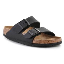 Klapki Birkenstock Arizona Bs W 1013643 czarne. Czarne klapki bez wzorów, z materiału, casualowe, bez obcasa, bez zapięcia. Za 708.71 zł.
