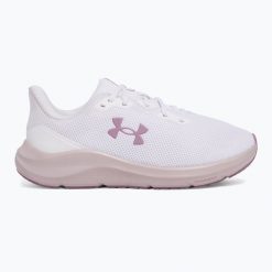 Buty do biegania damskie Under Armour Charged Pursuit 4. Białe buty do biegania Under Armour, bez wzorów, bez zapięcia, do biegania. Za 239.99 zł.