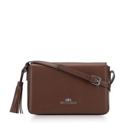Damska listonoszka skórzana klasyczna z chwostem. Czarne listonoszki Wittchen, z aplikacjami, ze skóry, eleganckie, duże, zdobione, bez dodatków. Za 359.90 zł.