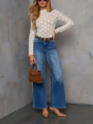 LA Angels Bluzka w kolorze kremowym rozmiar: XL. Brązowe bluzki LA Angels, xl, bez wzorów, z koronki, bez kołnierzyka, bez ramiączek. Za 126.99 zł.