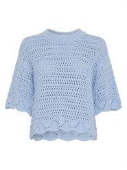 MOSS COPENHAGEN Sweter w kolorze błękitnym rozmiar: S/M. Niebieskie swetry Moss Copenhagen, m, bez wzorów, z bawełny, bez ramiączek. Za 204.95 zł.