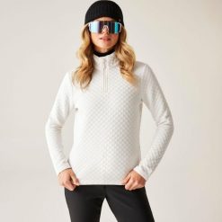 Bluza damska z suwakiem 1/4 Glamourize III Dare 2b. Białe bluzy Dare 2b, na zimę, bez wzorów, z dzianiny, bez kaptura, narciarskie. W wyprzedaży za 199.99 zł.