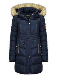 Geographical Norway Płaszcz zimowy "Badonna" w kolorze granatowym rozmiar: XXL. Niebieskie płaszcze Geographical Norway, na zimę, xxl, bez wzorów, z puchu, bez kaptura. Za 351.58 zł.
