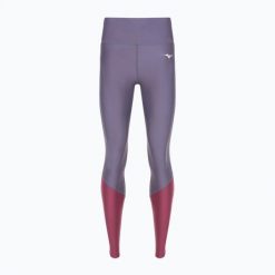Legginsy do biegania damskie Mizuno BG3000. Fioletowe legginsy Mizuno, bez wzorów, z elastanu, długie. Za 139.99 zł.