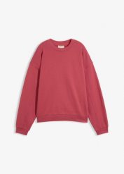 Bluza oversize z czystej bawełny organicznej. Czerwone bluzy bonprix, bez wzorów, z bawełny, bez ramiączek, bez kaptura. Za 99.99 zł.