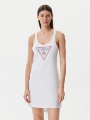 Guess Sukienka letnia E5GP01 I3Z14 Biały Regular Fit. Białe sukienki Guess, xs, z aplikacjami, z bawełny, bez kołnierzyka, bez ramiączek. Za 129.99 zł.