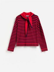 Sweter z ozdobnym wiązaniem - wielobarwny. Swetry Reserved, l, bez wzorów, z dzianiny, bez ramiączek. Za 149.99 zł.