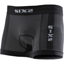 Bokserki sportowe BOX2. Czarne bokserki damskie SIXS, bez wzorów, ze skóry. Za 220.50 zł.