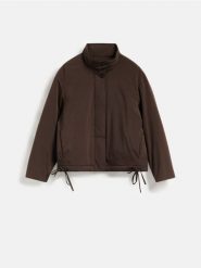 Kurtka z lekkim wypełnieniem - ciemnobrązowy. Brązowe kurtki Reserved, l, bez wzorów, z tkaniny, bez kaptura. Za 229.99 zł.