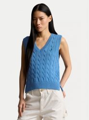Polo Ralph Lauren Sweter 211906205003 Niebieski Regular Fit. Niebieskie swetry Polo Ralph Lauren, xl, bez wzorów, z bawełny, bez ramiączek. Za 399.99 zł.