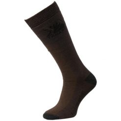 Skarpety myśliwskie Tagart Winter High brązowe wzmocnienia z Kevlaru. Brązowe skarpetki tagart, bez wzorów, z gumy. Za 69.00 zł.