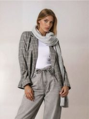 Szalik ze wzorkiem - szary. Szare szaliki i kominy Sinsay, bez wzorów. Za 29.99 zł.