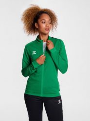 Damska bluza dresowa z poliestru zapinana na zamek Hummel Authentic. Zielone bluzy z kapturem Hummel, l, bez wzorów, z dresówki, bez kaptura, na fitness i siłownię. Za 256.50 zł.