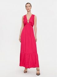 Morgan Sukienka letnia 241-RISIS Różowy Loose Fit. Czerwone sukienki Morgan, bez wzorów, z syntetyku, bez kołnierzyka, bez ramiączek. Za 499.99 zł.