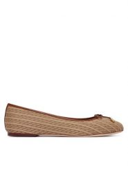 LAUREN RALPH LAUREN Baleriny 802P18430001 Beżowy. Brązowe baleriny Lauren Ralph Lauren, bez wzorów, z materiału, bez obcasa, bez zapięcia. Za 729.99 zł.